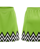 Basketball Skort – Custom Sublimated Lime Green Chevron Design | Wholesale Manufacturer