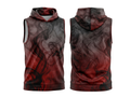 Basketball Sleeveless Hoodie – Custom Sublimated Burgundy Black Smoke Design | Wholesale Manufacturer