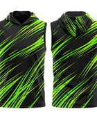 Basketball Sleeveless Hoodie – Custom Sublimated Black Lime Streak Design | Wholesale Manufacturer