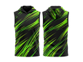 Basketball Sleeveless Hoodie – Custom Sublimated Black Lime Streak Design | Wholesale Manufacturer