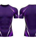Custom Purple Chase Tag Compression Shirt – Sublimated Short-Sleeve Gym Wear