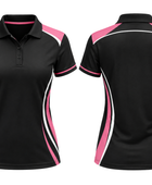 Custom Bowling Polo Shirt – Black Pink White Sublimated Team Apparel