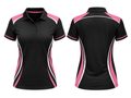 Custom Bowling Polo Shirt – Black Pink White Sublimated Team Apparel