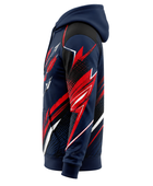 Custom Archery Pullover Hoodie – Navy Red Sublimated Teamwear for Clubs and Wholesale Buyers