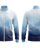 Wholesale Basketball Warm-Up Jacket - Sublimated Full-Zip Blue Gradient Teamwear