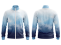 Wholesale Basketball Warm-Up Jacket - Sublimated Full-Zip Blue Gradient Teamwear