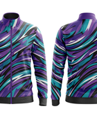 Wholesale Basketball Warm-Up Jacket – Sublimated Purple Abstract Full-Zip Teamwear