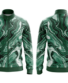 Wholesale Basketball Warm-Up Jacket – Sublimated Green Marble Full-Zip Teamwear