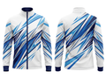 Wholesale Basketball Warm-Up Jacket – Sublimated White Blue Full-Zip Teamwear