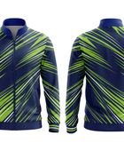 Wholesale Basketball Warm-Up Jacket – Sublimated Navy Lime Full-Zip Teamwear