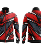 Wholesale Basketball Warm-Up Jacket – Red Black Sublimated Full-Zip Teamwear