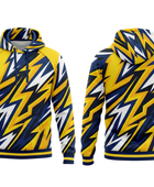 Wholesale Basketball Hoodie – Yellow Navy Lightning Sublimated Pullover Teamwear