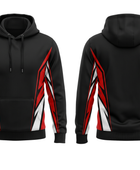 Wholesale Basketball Hoodie – Black Red White Sublimated Pullover Teamwear