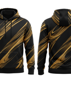 Wholesale Basketball Hoodie – Black Gold Abstract Sublimated Pullover Teamwear