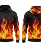 Wholesale Basketball Hoodie – Black Flame Sublimated Pullover Teamwear