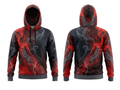 Wholesale Basketball Hoodie – Red Black Smoke Sublimated Pullover Teamwear
