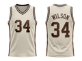 Custom Basketball Embroidered Jersey Wholesale Polyester Team Jersey Cream Brown