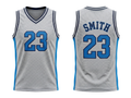 Custom Basketball Embroidered Jersey Wholesale Polyester Team Jersey Gray Blue