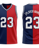 Custom Red Navy Basketball Embroidered Jersey – Wholesale Polyester Teamwear