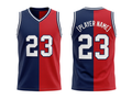 Custom Red Navy Basketball Embroidered Jersey – Wholesale Polyester Teamwear