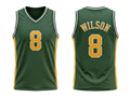 Custom Green Basketball Embroidered Jersey Wholesale Polyester Teamwear