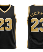 Custom Black Basketball Embroidered Jersey – Wholesale Polyester Teamwear
