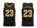 Custom Black Basketball Embroidered Jersey – Wholesale Polyester Teamwear