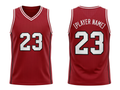 Custom Red Basketball Embroidered Jersey Wholesale Polyester Teamwear