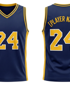 Custom Navy Basketball Embroidered Jersey Wholesale Polyester Teamwear
