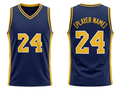 Custom Navy Basketball Embroidered Jersey Wholesale Polyester Teamwear