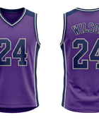 Custom Purple Basketball Embroidered Jersey – Wholesale Polyester Teamwear