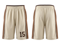 Custom Cream Basketball Embroidered Shorts Wholesale Polyester Teamwear