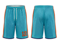 Custom Aqua Basketball Embroidered Shorts – Wholesale Polyester Teamwear