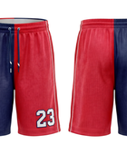 Custom Red Navy Basketball Embroidered Shorts – Wholesale Polyester Teamwear