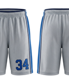 Custom Gray Basketball Embroidered Shorts – Wholesale Polyester Teamwear