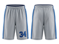 Custom Gray Basketball Embroidered Shorts – Wholesale Polyester Teamwear