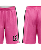 Custom Pink Basketball Embroidered Shorts – Wholesale Polyester Teamwear