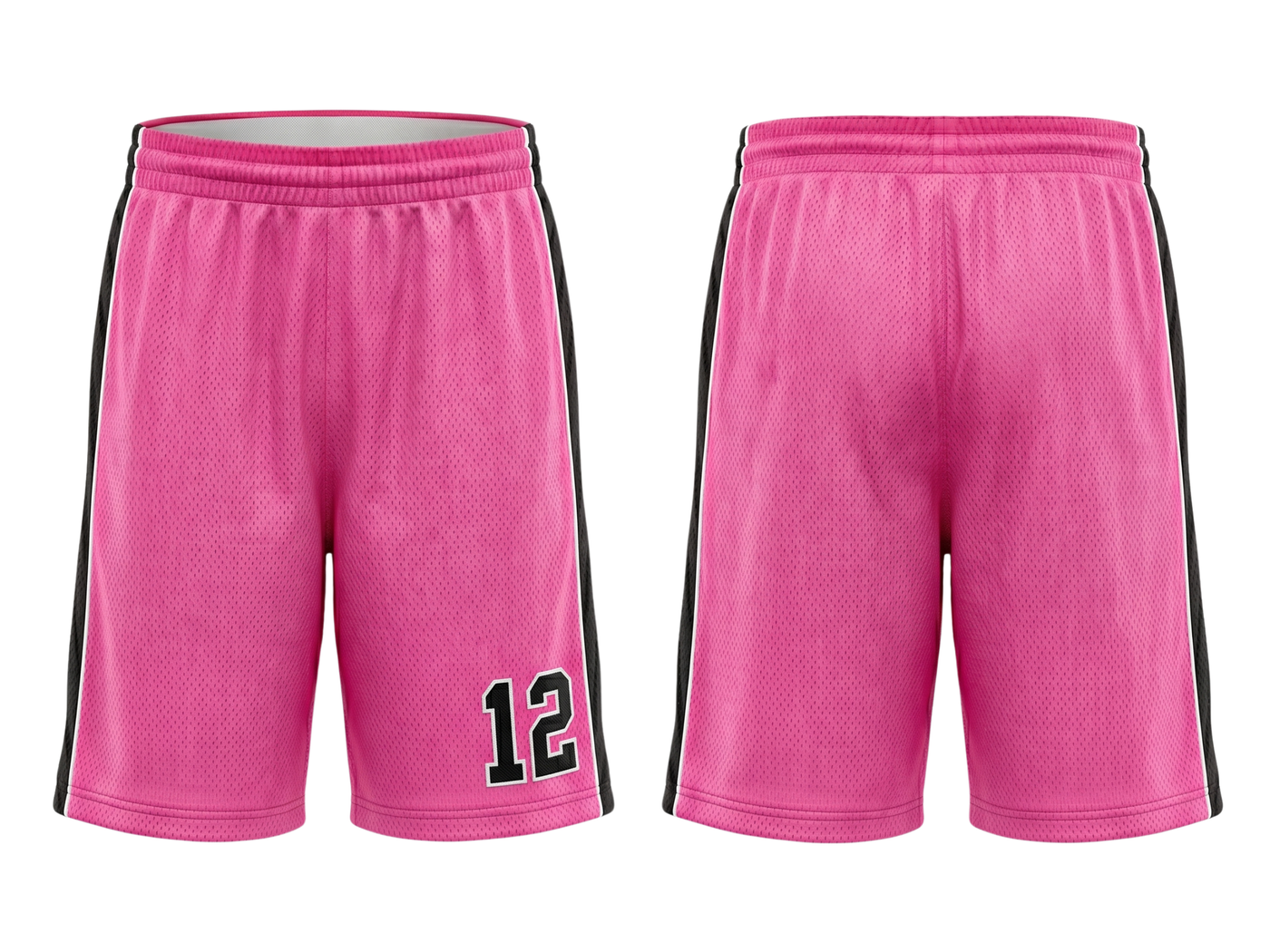 Custom Pink Basketball Embroidered Shorts – Wholesale Polyester Teamwear