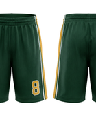 Custom Dark Green Basketball Embroidered Shorts – Wholesale Polyester Teamwear