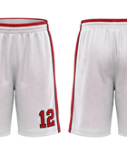 Custom White Basketball Embroidered Shorts – Wholesale Polyester Teamwear