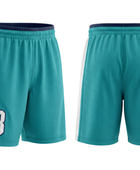 Custom Aqua Basketball Embroidered Shorts – Wholesale Polyester Teamwear