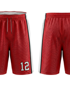 Custom Red Basketball Embroidered Shorts – Wholesale Polyester Teamwear