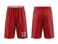 Custom Red Basketball Embroidered Shorts – Wholesale Polyester Teamwear