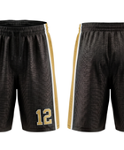 Custom Black Basketball Embroidered Shorts – Wholesale Polyester Teamwear