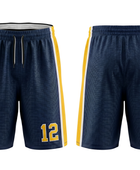 Custom Navy Basketball Embroidered Shorts Wholesale Polyester Teamwear