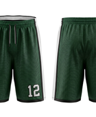 Custom Dark Green Basketball Embroidered Shorts – Wholesale Polyester Teamwear