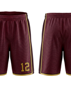 Custom Maroon Basketball Embroidered Shorts – Wholesale Polyester Teamwear