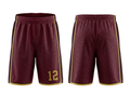 Custom Maroon Basketball Embroidered Shorts – Wholesale Polyester Teamwear