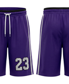 Custom Purple Basketball Embroidered Shorts – Wholesale Polyester Teamwear