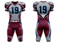 Wholesale Burgundy and Silver American Football Uniform Set – Polyester